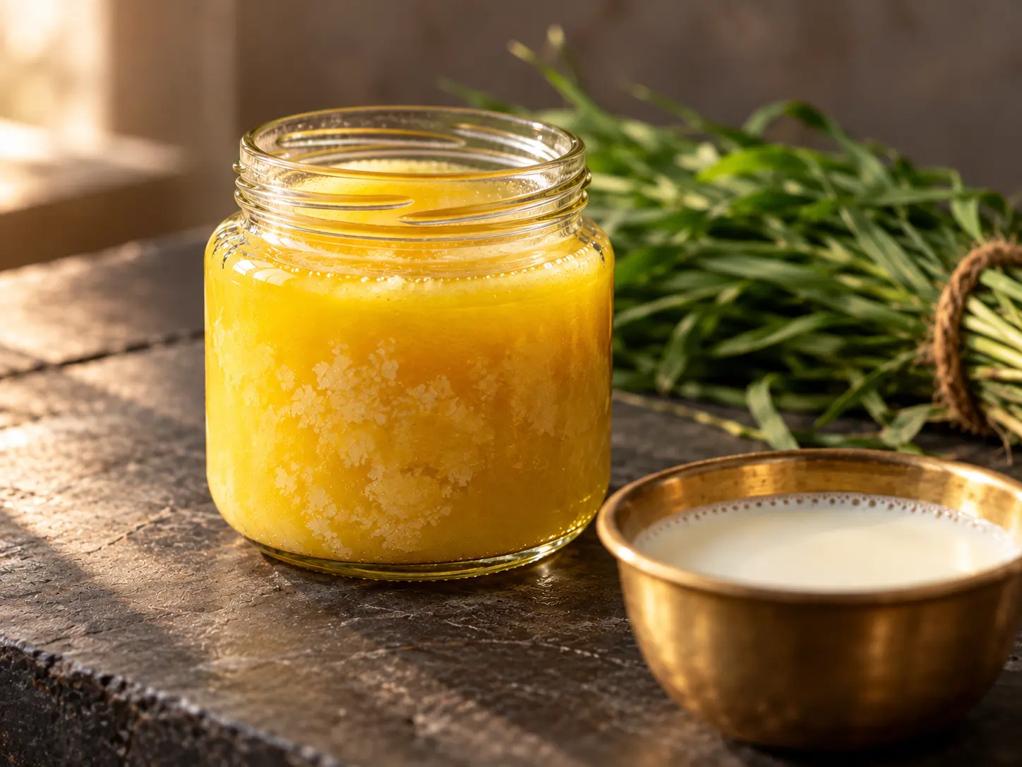 What is A2 ghee - golden desi cow ghee in a glass jar