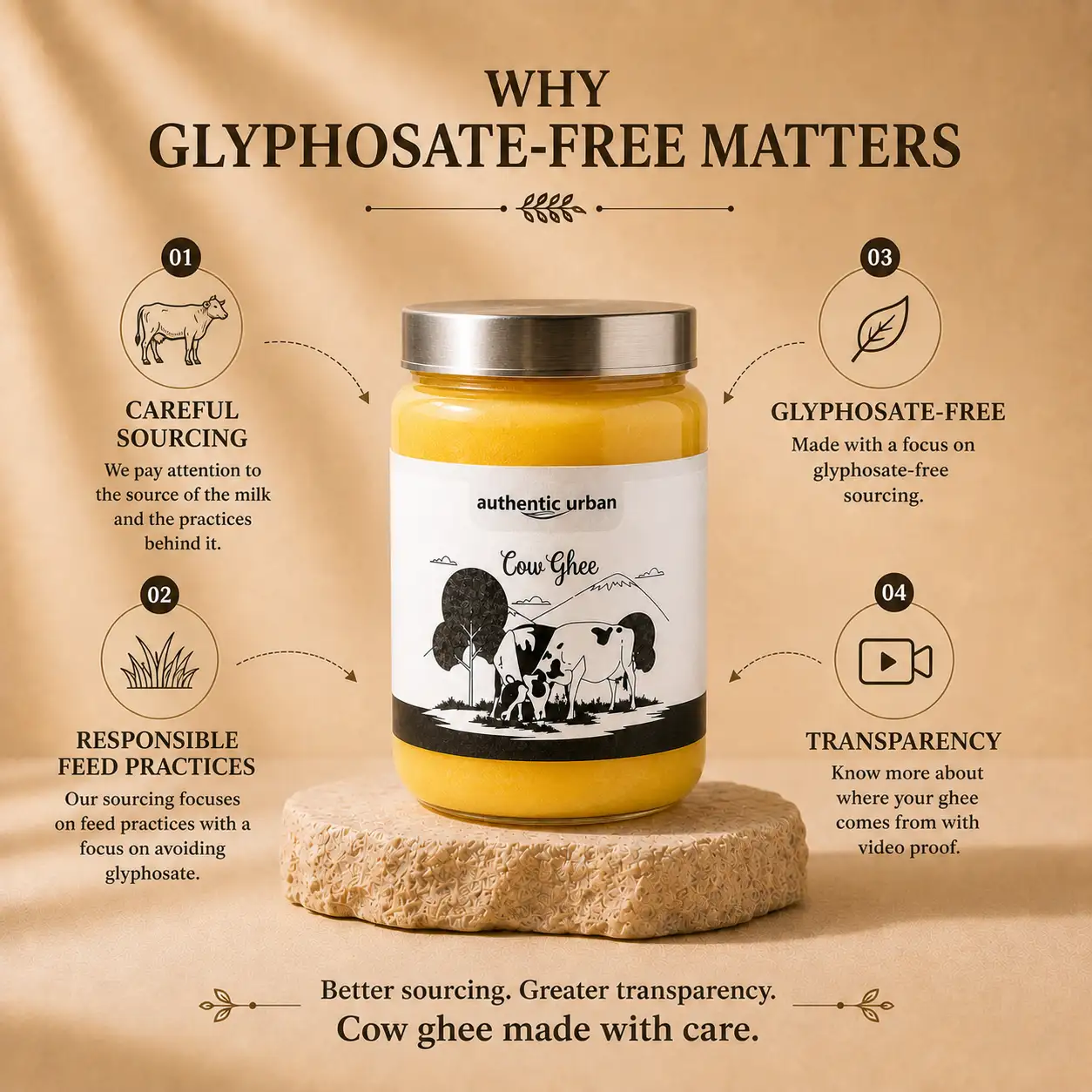 Natural organic A2 cow ghee without chemical spray