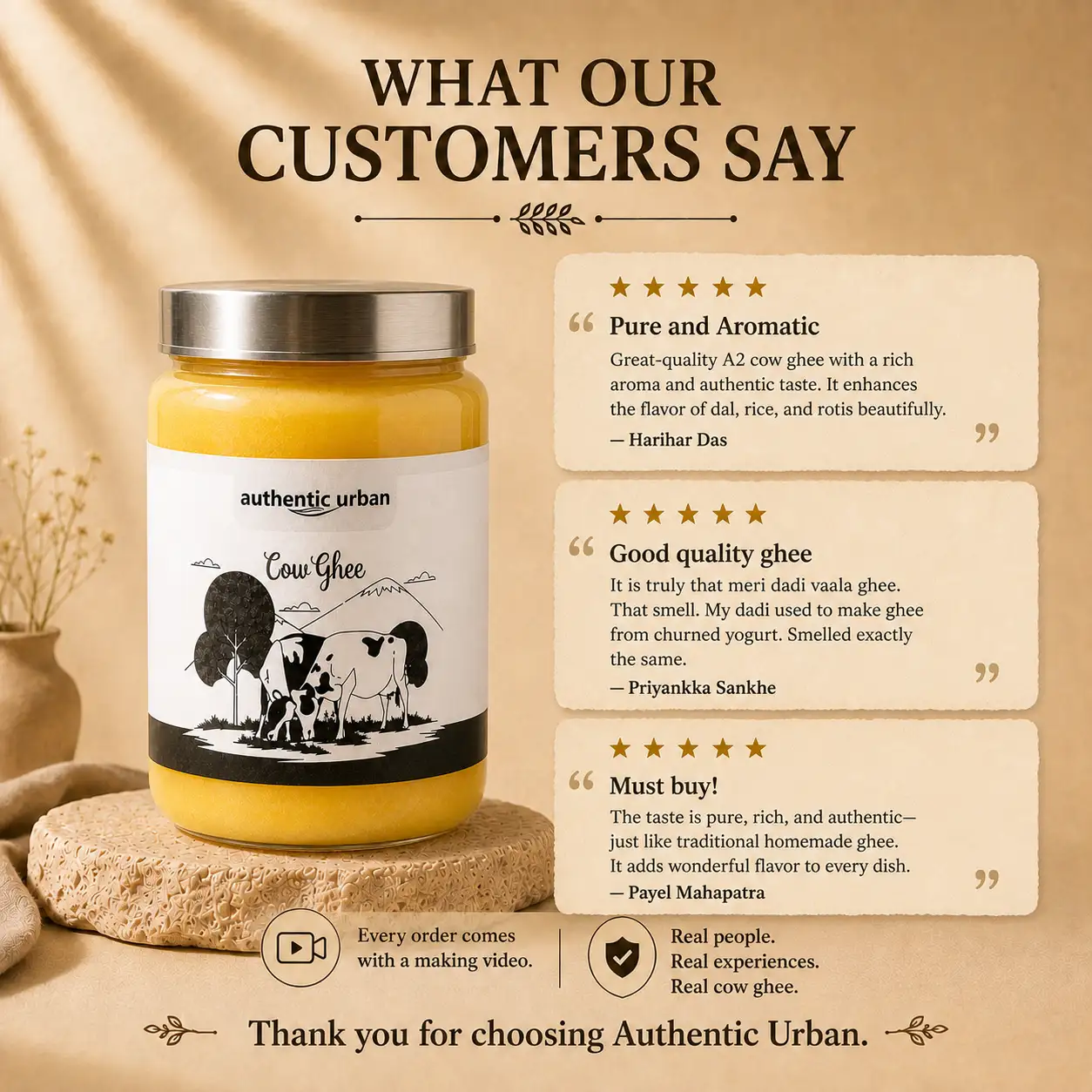 A2 cow ghee customer review photo