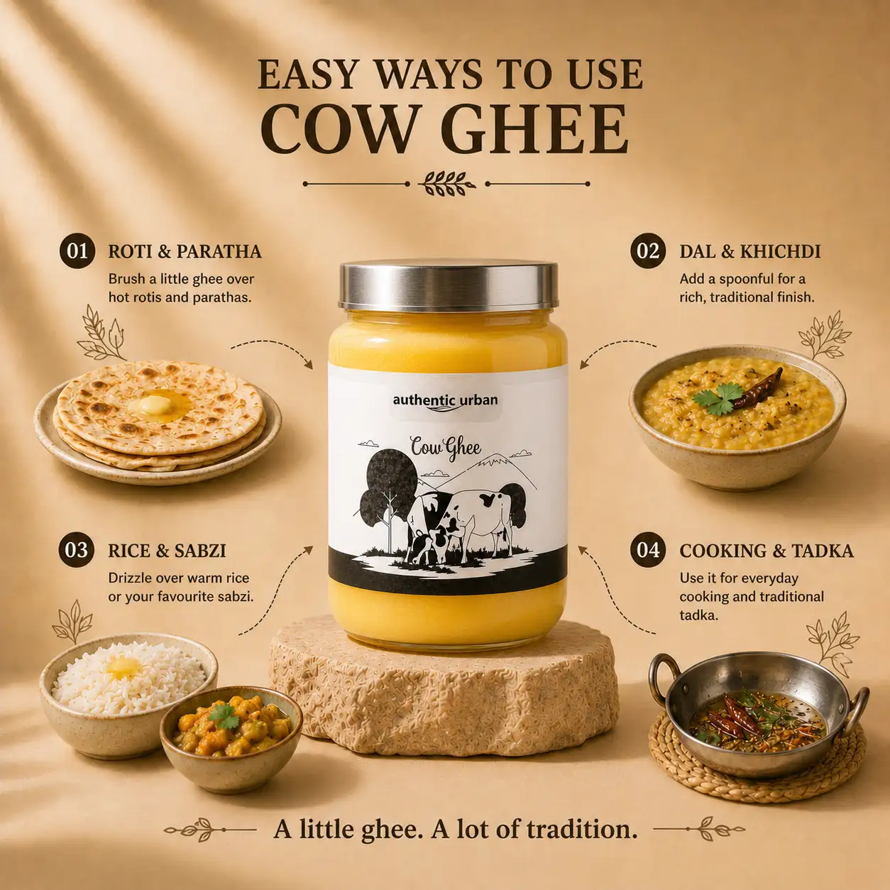 How to use pure A2 Bilona cow ghee in daily cooking